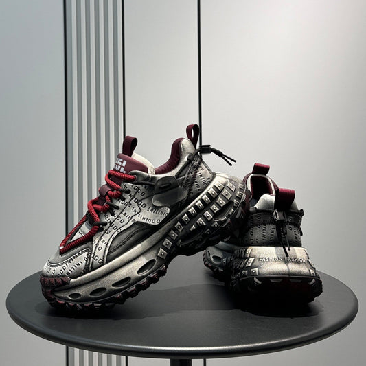Emboss Rope Thick Sole Dad Sneakers