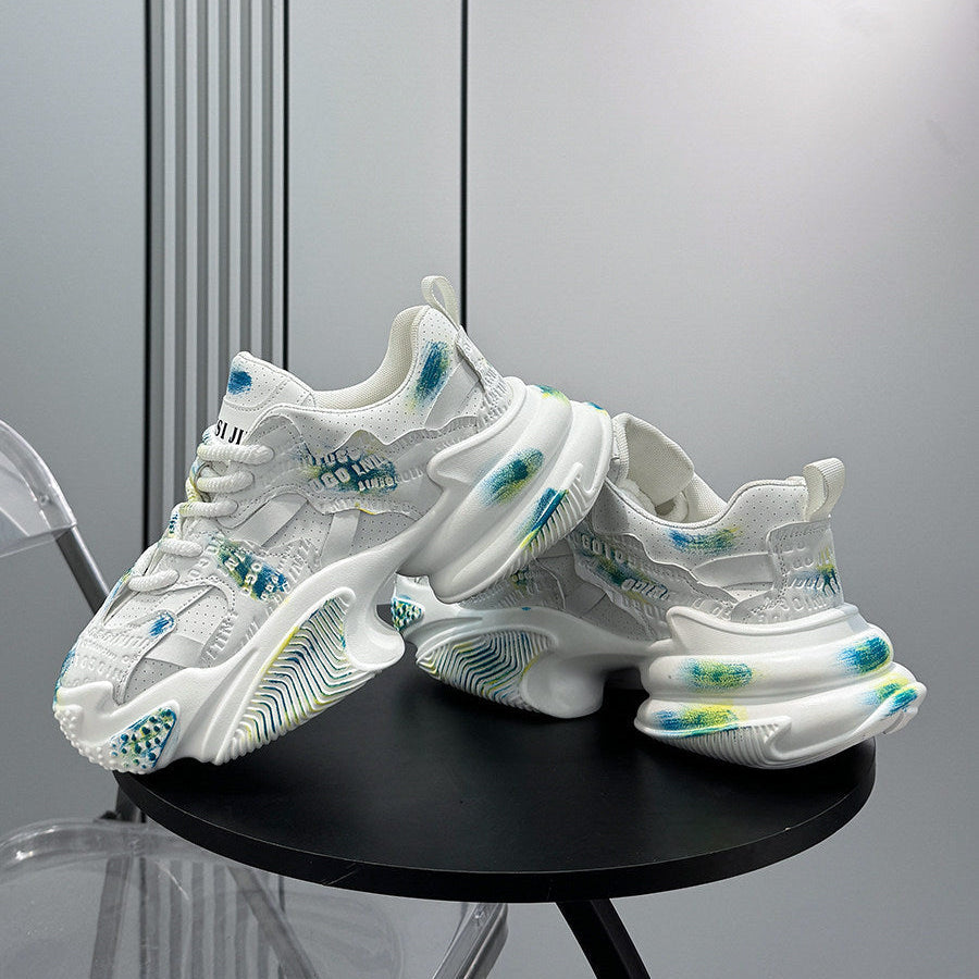 Graffiti Print Air Sole Chunky Sole Sneakers