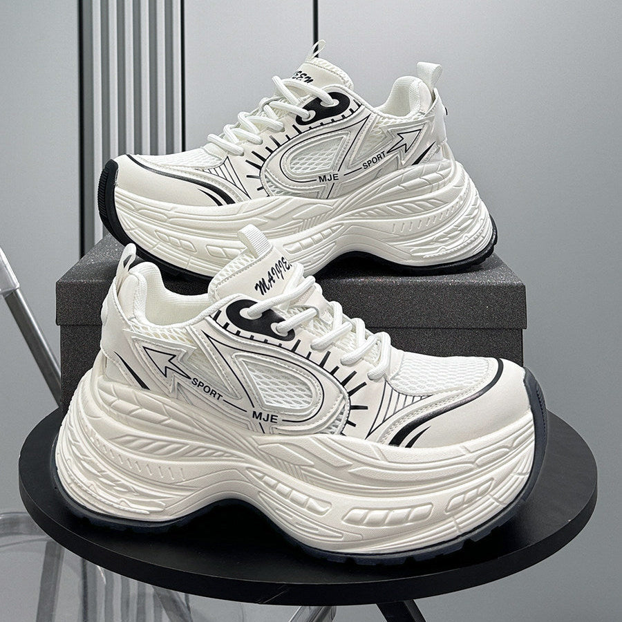 Mesh Panel Thick Sole Sneakers