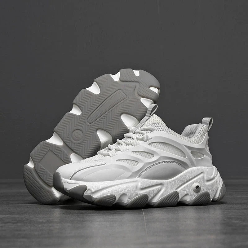 Thick Sole Mesh Lace-Up Sneakers
