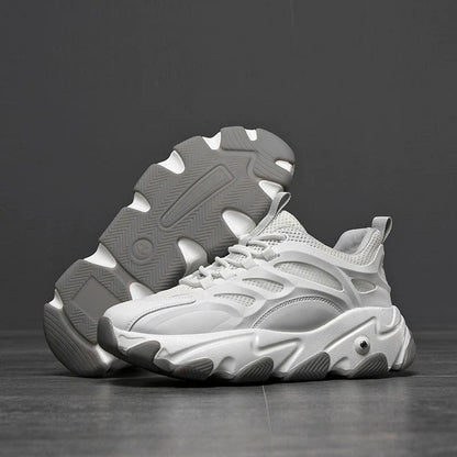 Thick Sole Mesh Lace-Up Sneakers