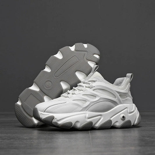 Thick Sole Mesh Lace-Up Sneakers