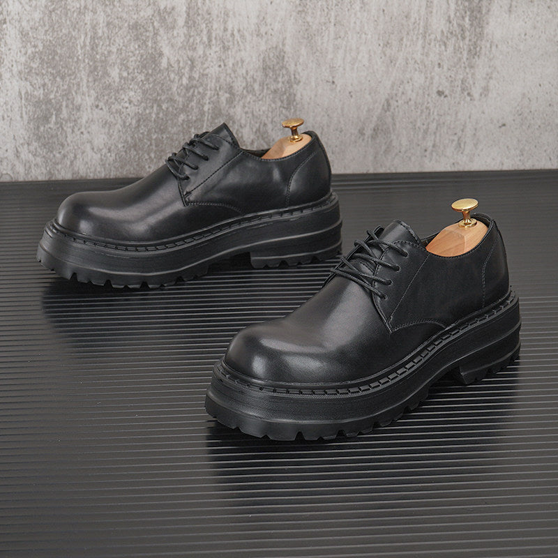 Chunky Platform Round Toe Lace-Up Shoes