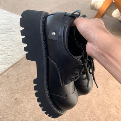 Thick Sole Lace-Up Shoes