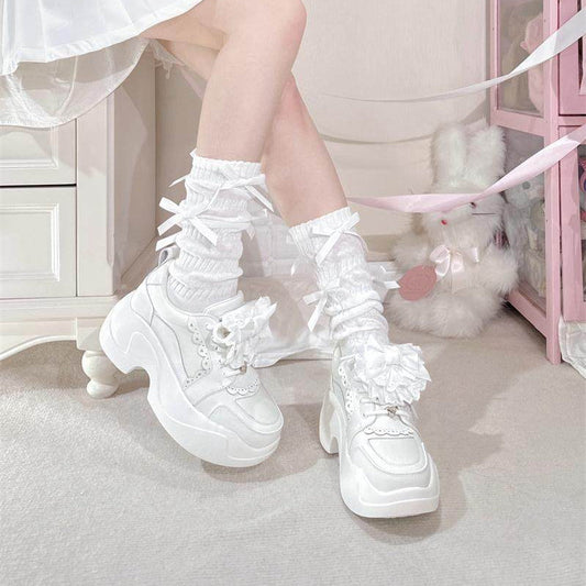 Leilei Lace Bow Platform Shoes