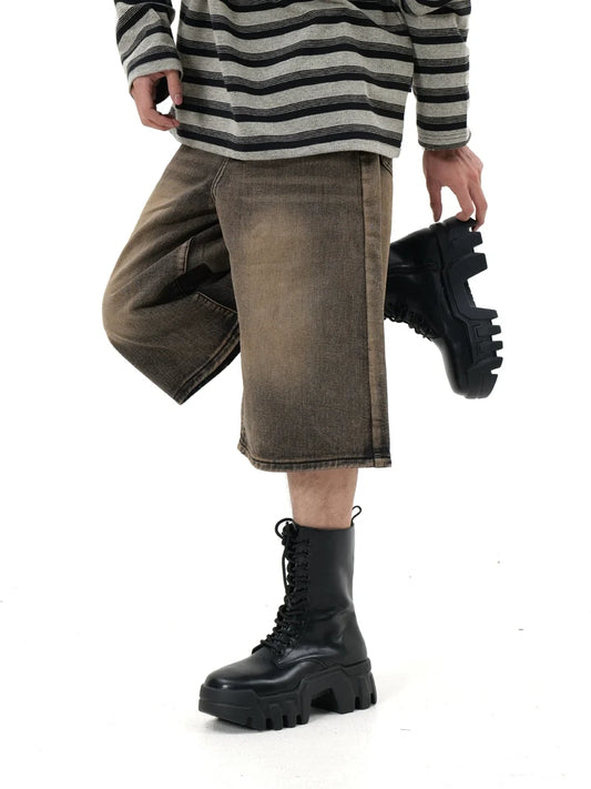 Round Toe Chunky Sole Tank Leather Martin Boots