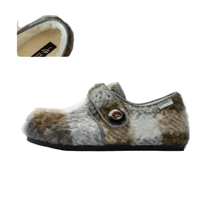 Cozy Fleece Button Mary Jane Slippers