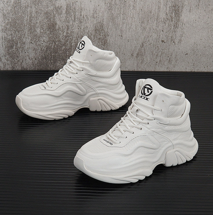 High-Top Panel Chunky Sole Sneakers