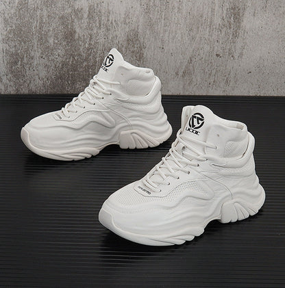 High-Top Panel Chunky Sole Sneakers