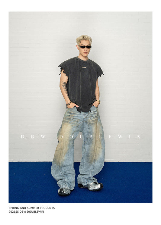 Wash-treated Distressed T-Shirt