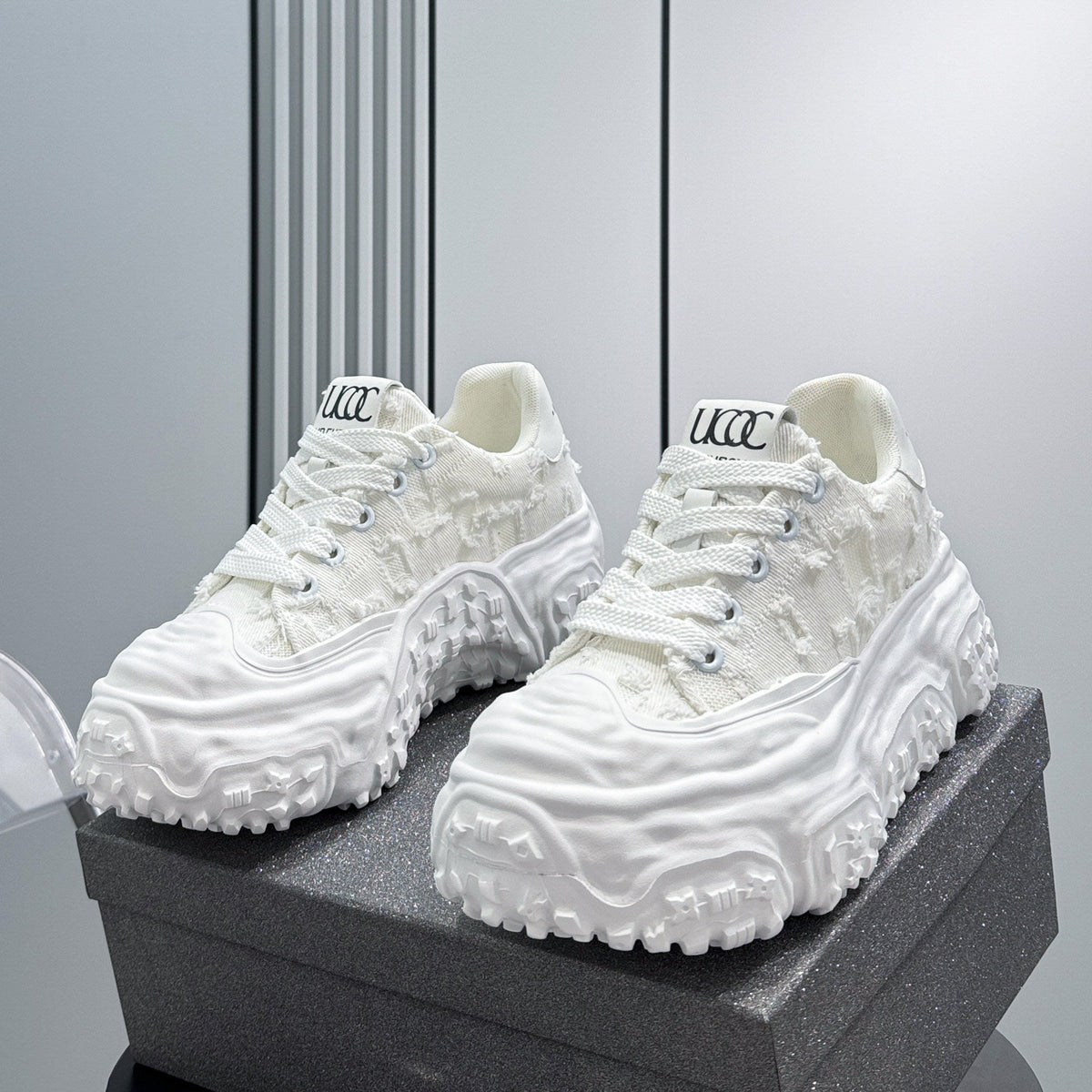 Chunky Platform Canvas Lace-Up Sneakers