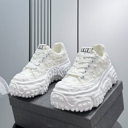Chunky Platform Canvas Lace-Up Sneakers