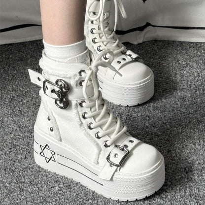 Punk Canvas Platform Sneaker Boots
