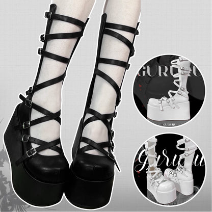 Roman Lace Platform Boots