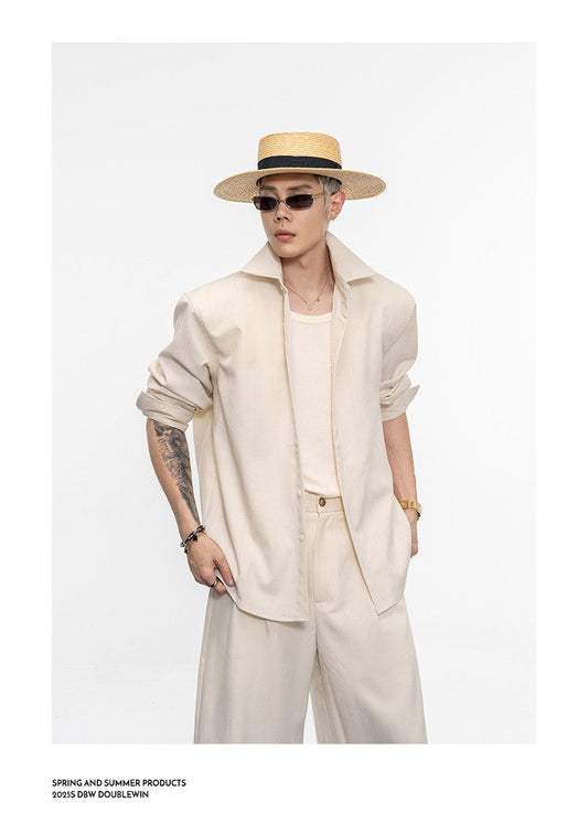 Relaxed Drape Shirt Set