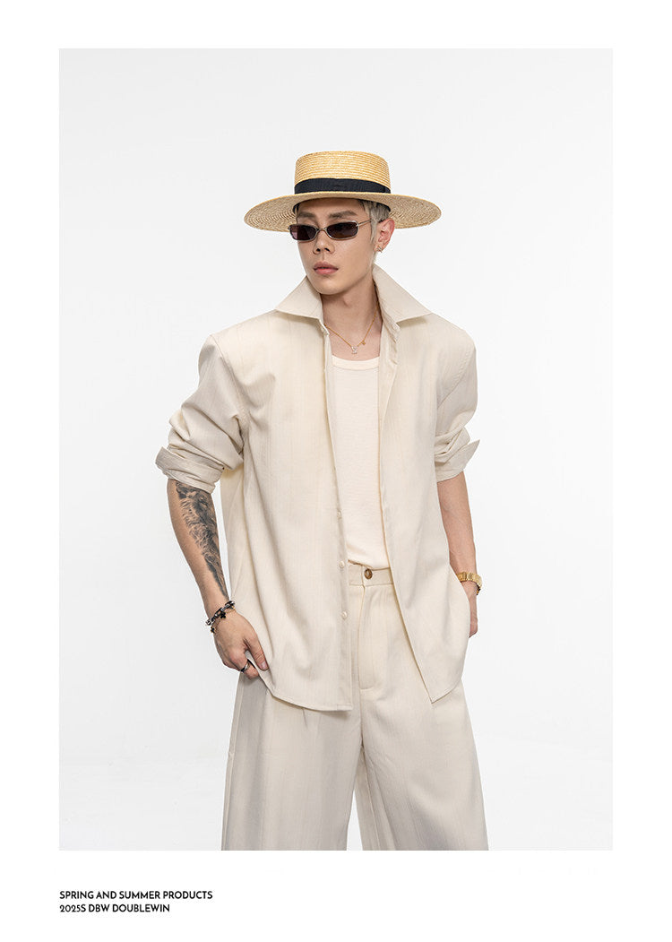 Relaxed Drape Shirt Set