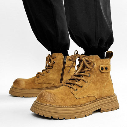 Chunky Lug Sole Platform Lace-Up Zipper Boots