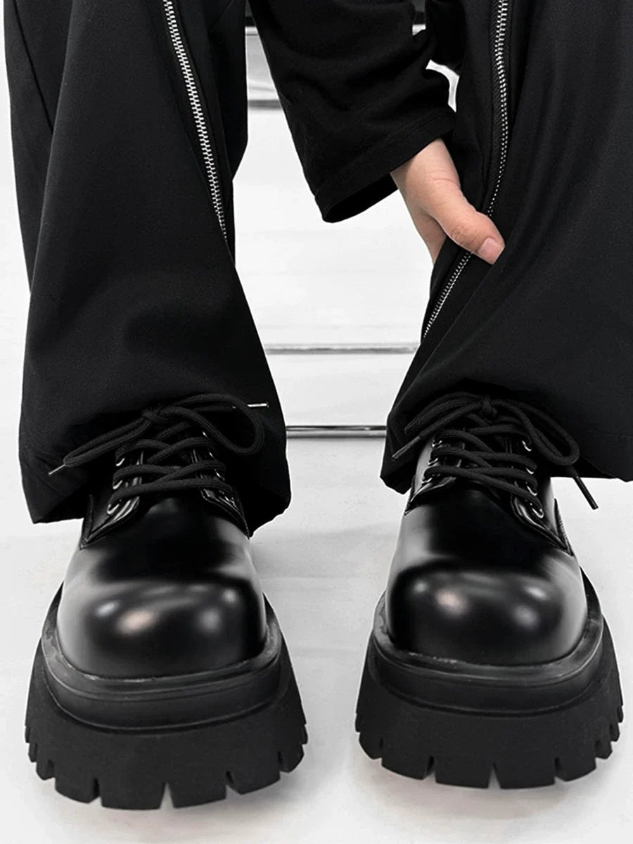 Chunky Black Platform Derby Shoes