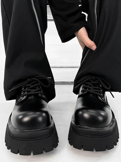 Chunky Black Platform Derby Shoes