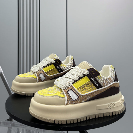 Chunky Platform Strap Lace-Up Sneakers