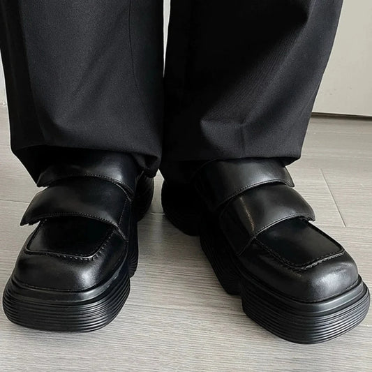 Square Toe Chunky Sole Velcro Dad Sneakers