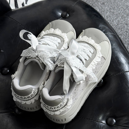 Lace Trim Platform Shoes