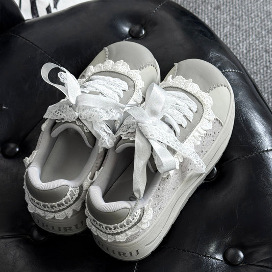 Lace Trim Platform Shoes