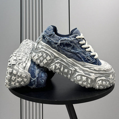 Platform Denim Lace-Up Sneakers WN24826
