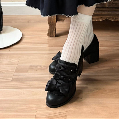 Satin Bow Heeled Shoes