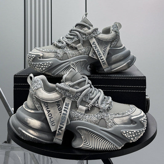 Glitter Strap Metallic Air Sole Sneakers