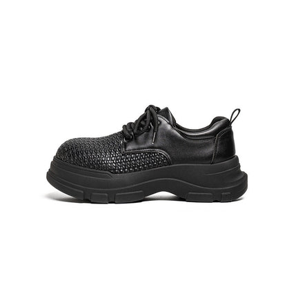 Platform Round Toe Lace-Up Shoes