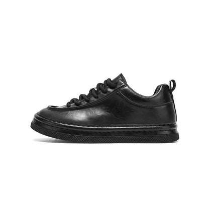 Waterproof PU Leather Lace-Up Sneakers