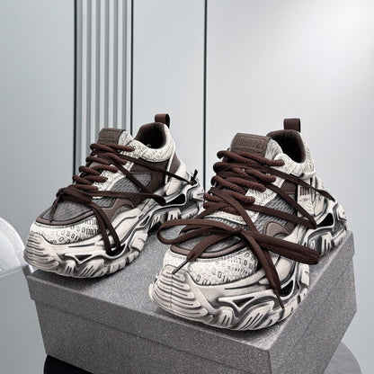 Graffiti Print Panel Chunky Sole Sneakers