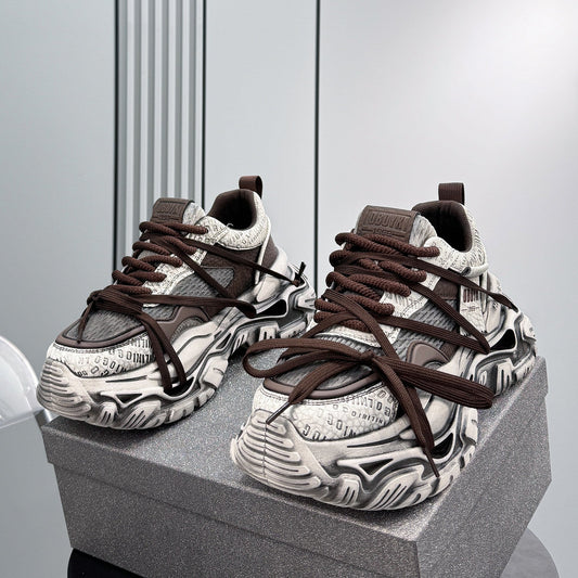Graffiti Print Panel Chunky Sole Sneakers
