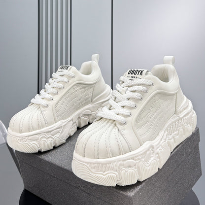 Shell Toe Embossed Chunky Sole Sneakers