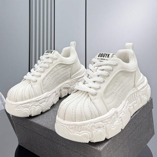 Shell Toe Embossed Chunky Sole Sneakers