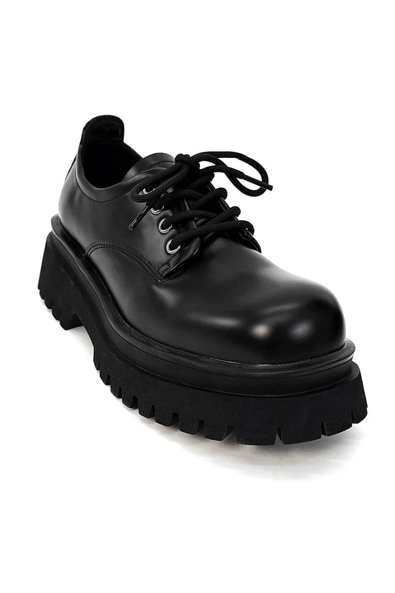Chunky Black Platform Derby Shoes