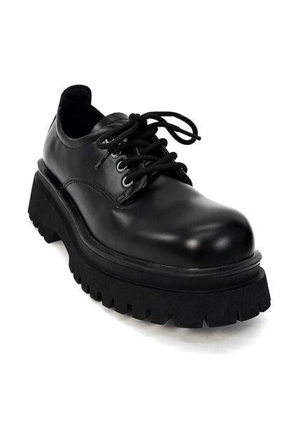 Chunky Black Platform Derby Shoes