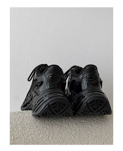 Futuristic Metallic Platform Runner Sneakers