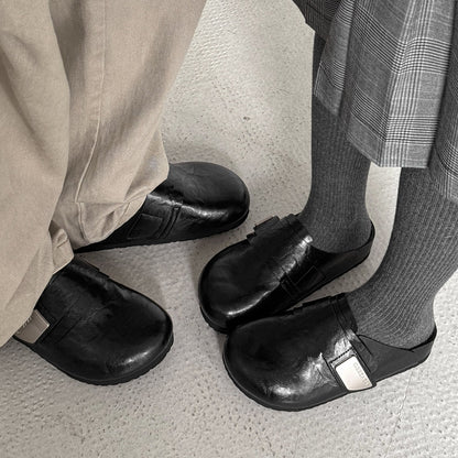 Classic Backless Leather Loafers