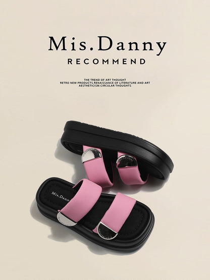 One-Strap Thick-Sole Platform Sandals