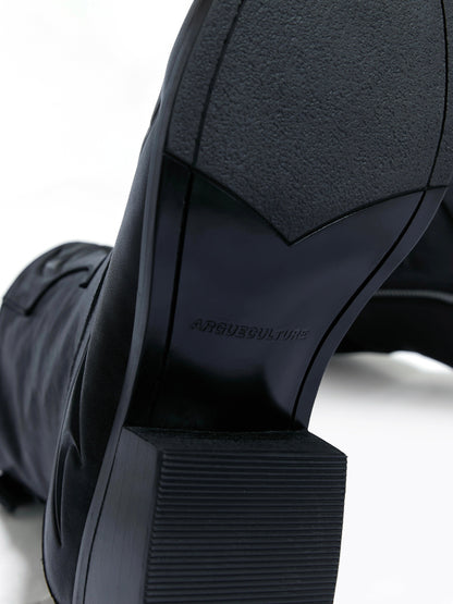 Embossed Spine First Layer Cowhide Chelsea Boots