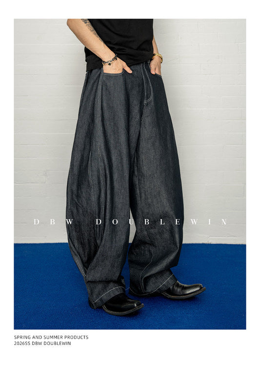 Denim Pants with Adjustable Hidden Buttons