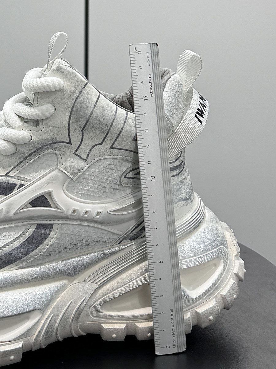Mesh Panel High-Top Chunky Sole Sneakers