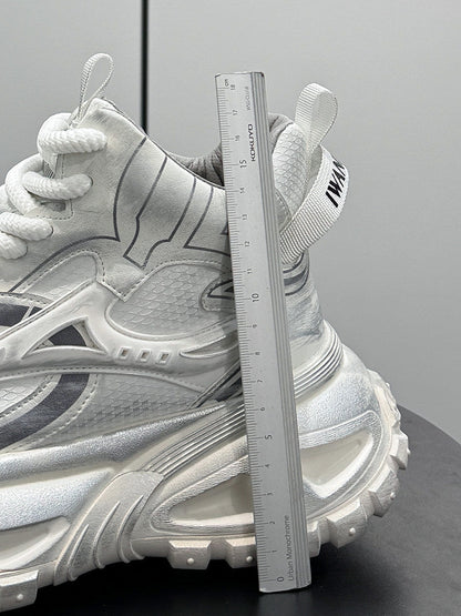 Mesh Panel High-Top Chunky Sole Sneakers
