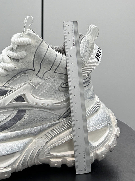 Mesh Panel High-Top Chunky Sole Sneakers