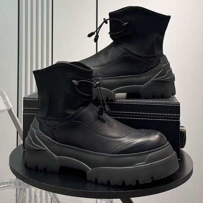 Drawstring Platform Thick Sole Short Boots WN24646