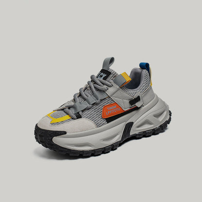 Color-Block Panel Trail Lace-Up Sneakers
