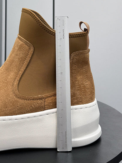 Side Gore Embroidery Platform Boots