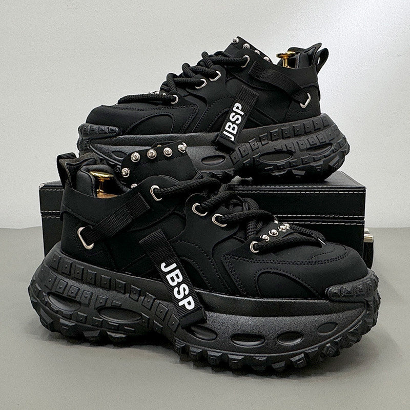 Chunky Platform Studded Lace-Up Sneaker Boots